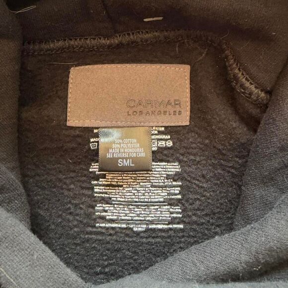 Carmar Los Angeles Black Hoodie w/ Silver Star Studded Hood Small - Picture 2 of 7